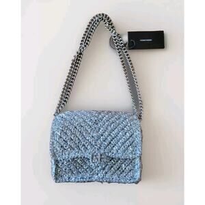 Noam Hazan Silver Metalic Crocheted Erin Bag With Tags And Dust Bag